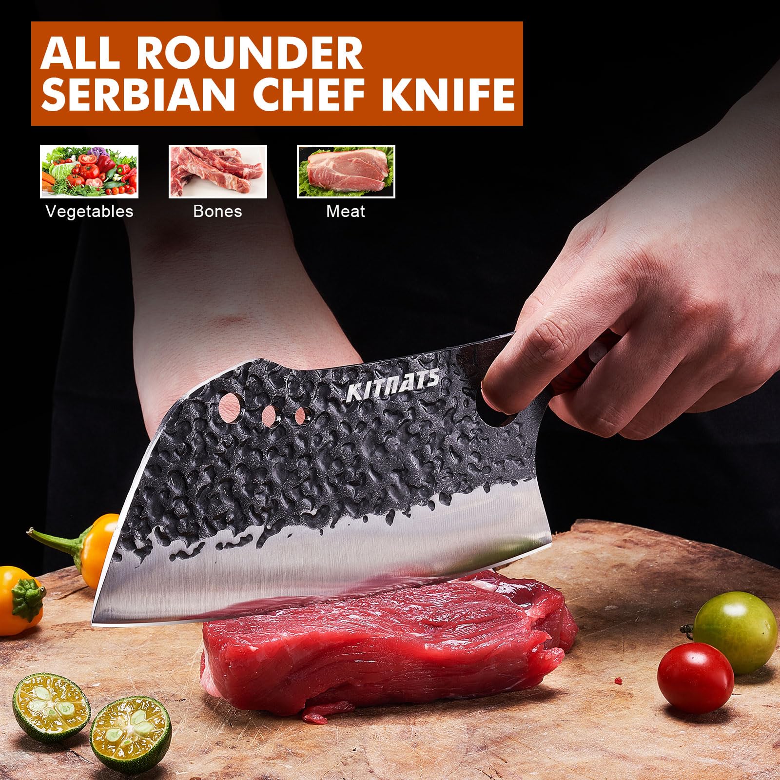 KITNATS cuchillo carnero de 7 pulgadas ideal para cortes rápidos