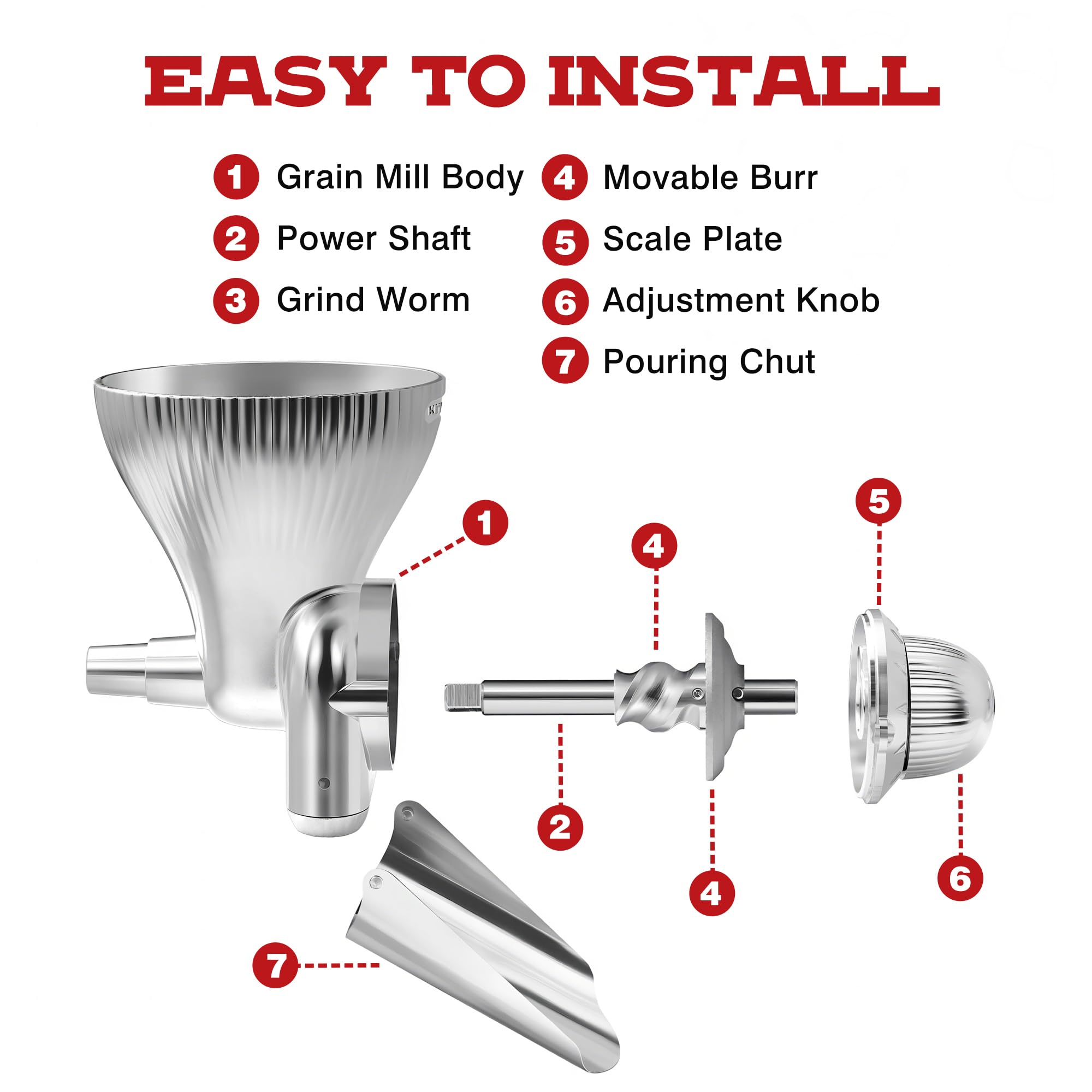 Molinillo KITOART para trigo, avena y otros cereales no aceitosos en casa