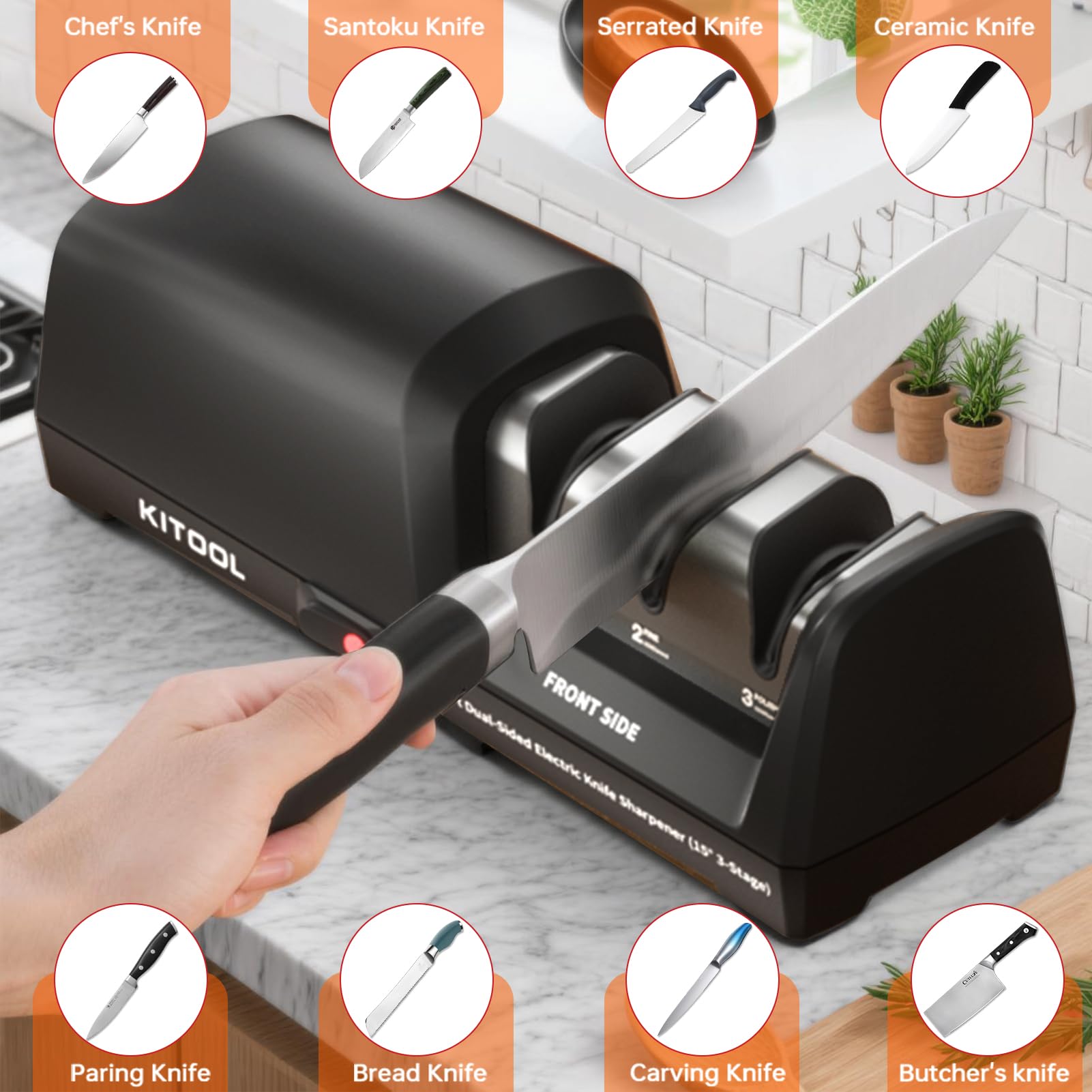 KITOOL afilador versátil para uso diario en la cocina