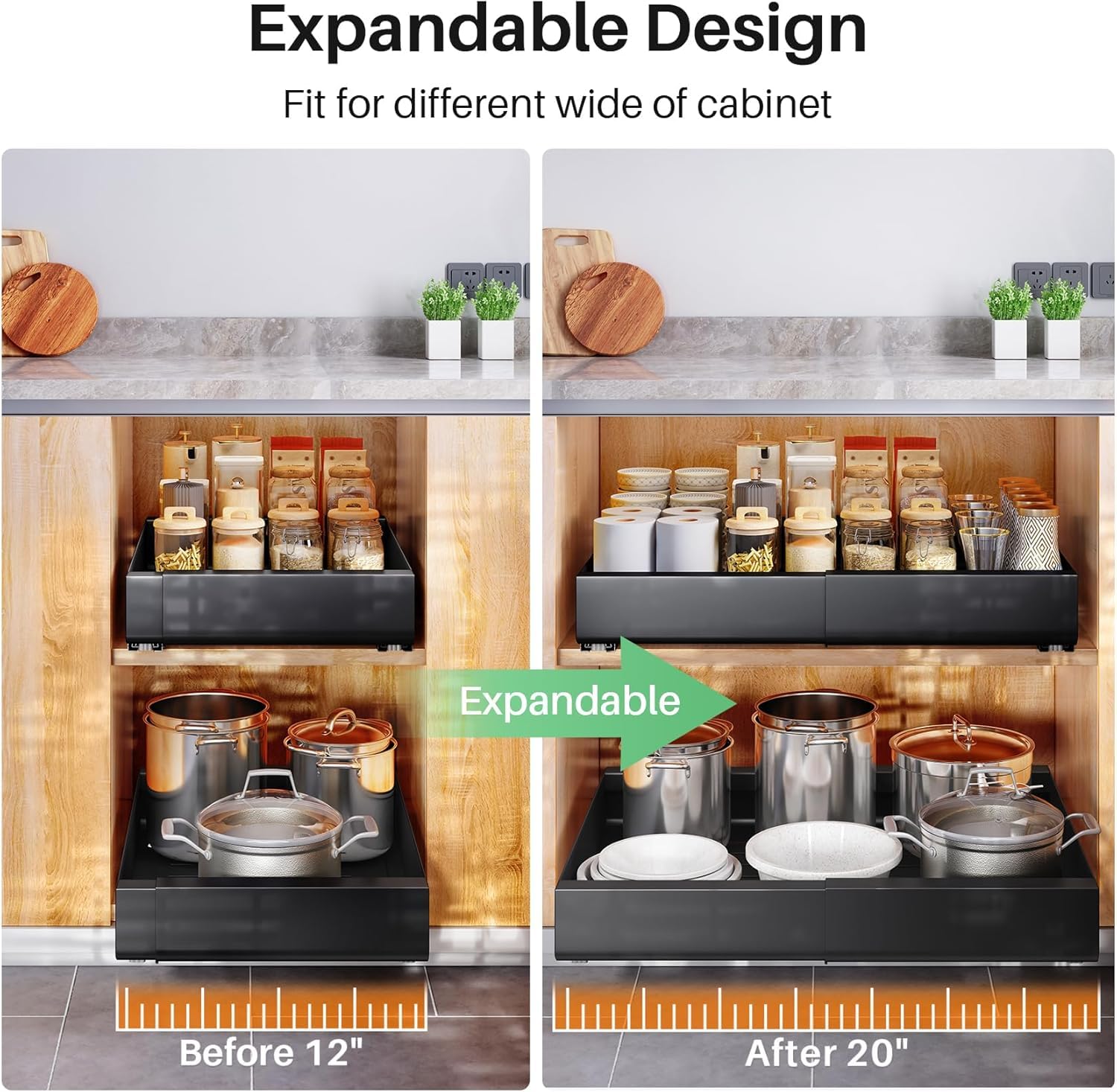 Kitstorack acabado negro, diseño moderno para cocinas.