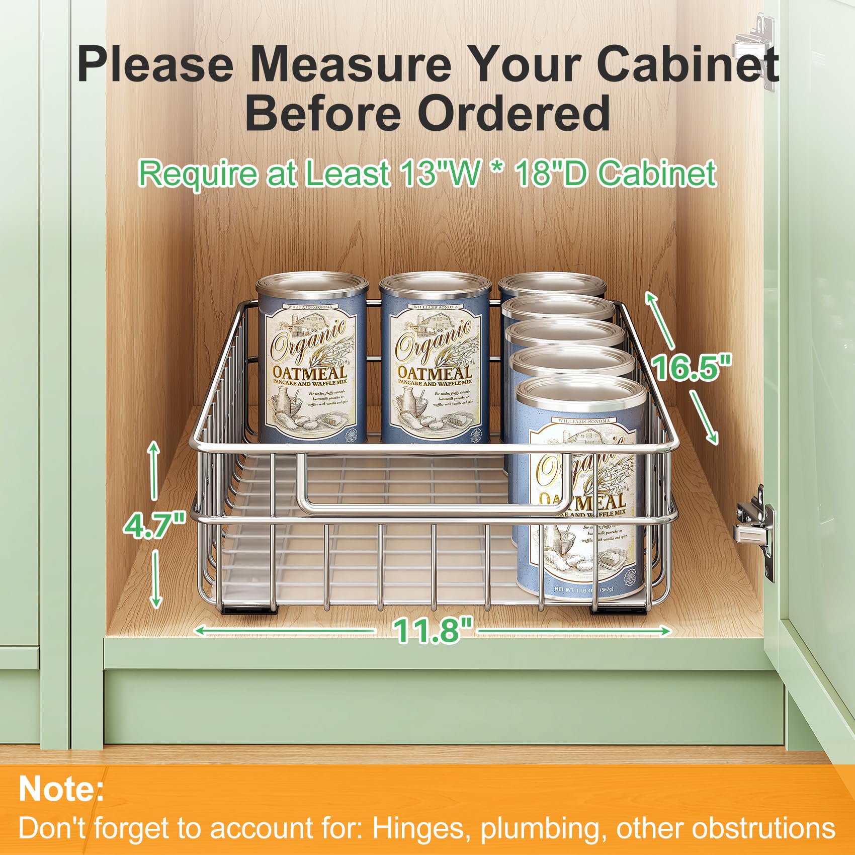Kitstorack cajón deslizante extensión completa silenciosa para fácil acceso.