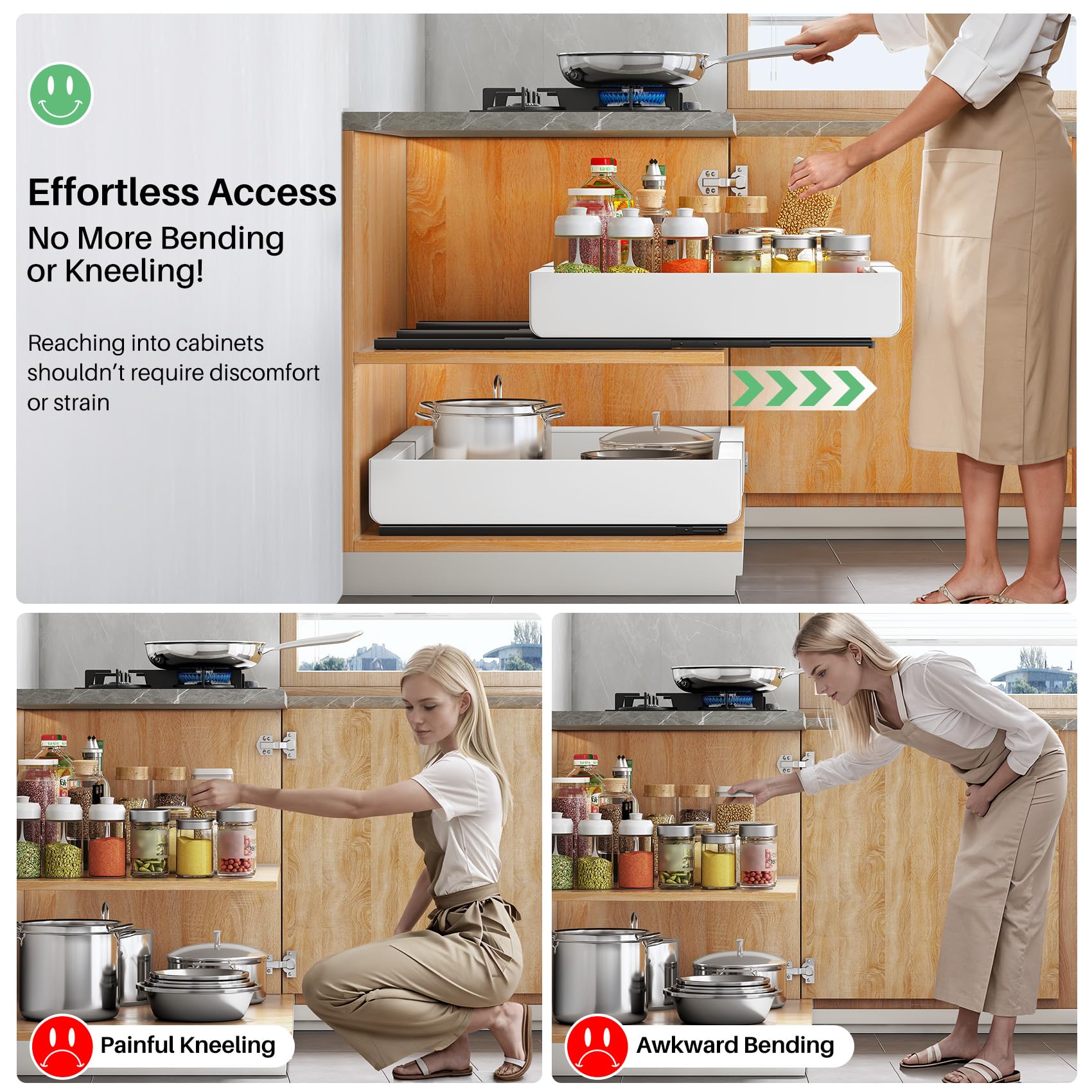Optimización del espacio en cocina con diseño eficiente.