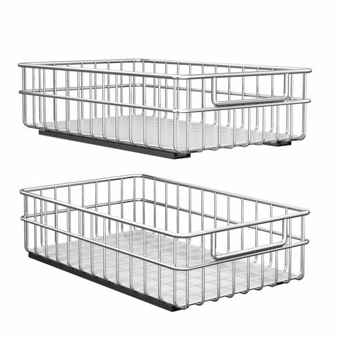 Kitstorack organizador de armario deslizante en acero inoxidable, doble juego.