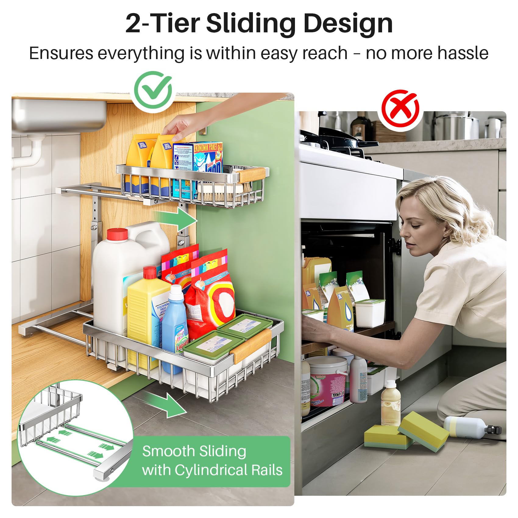 Kitstorack uso versátil para cocina, baño y armarios.