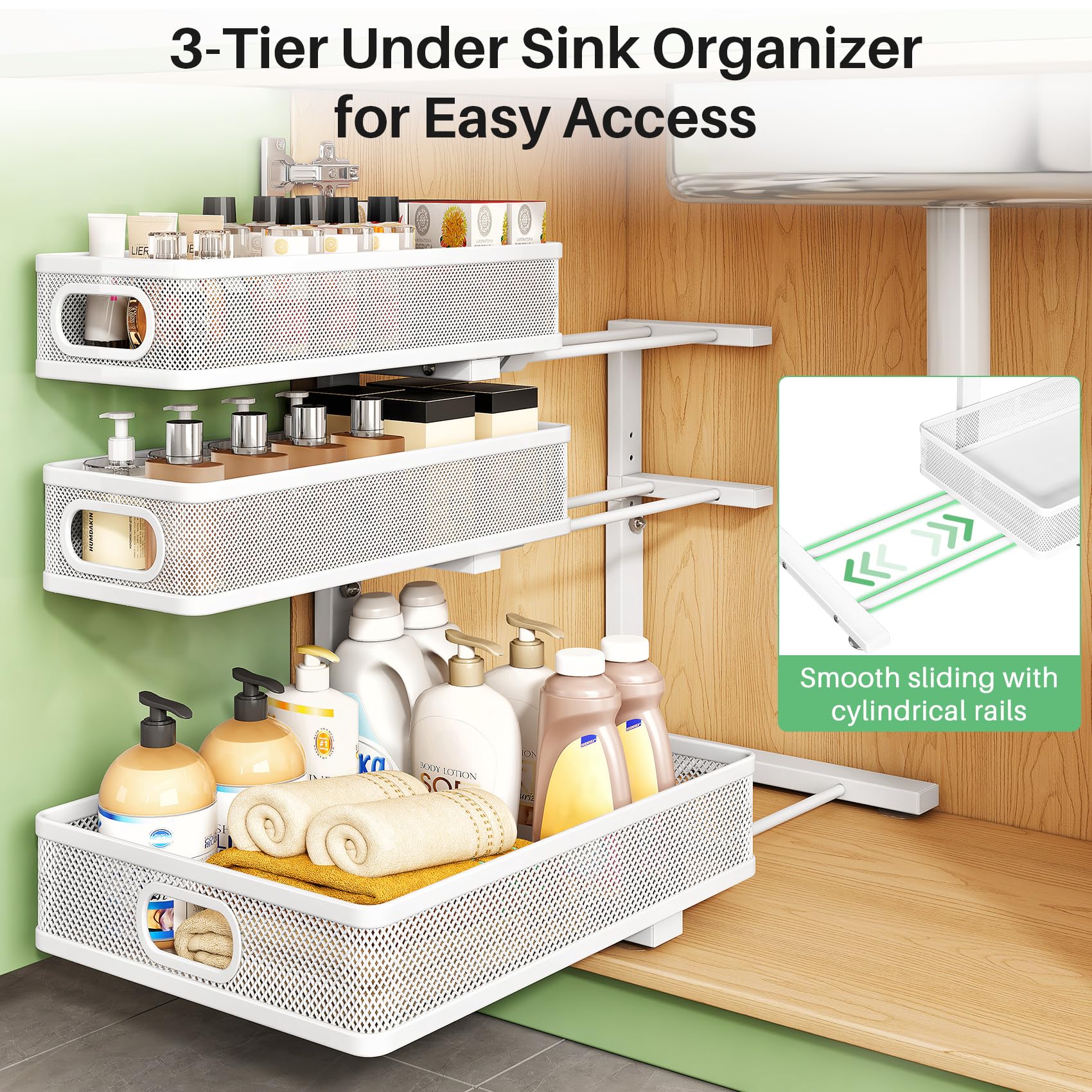 Kitstorack uso versátil en baño, cocina y despensas para organización.