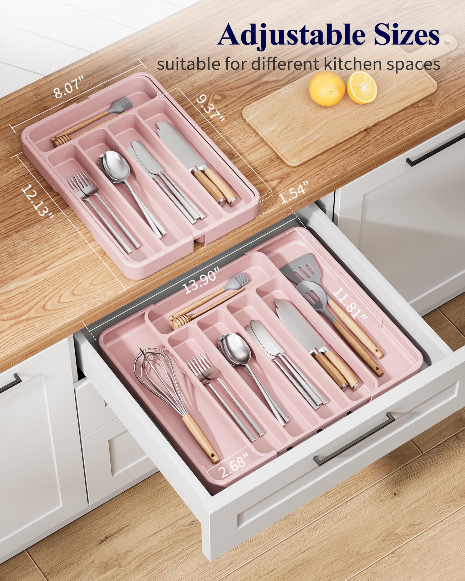 Kitsure bandeja para cubiertos con almohadillas de silicona evita deslizamientos