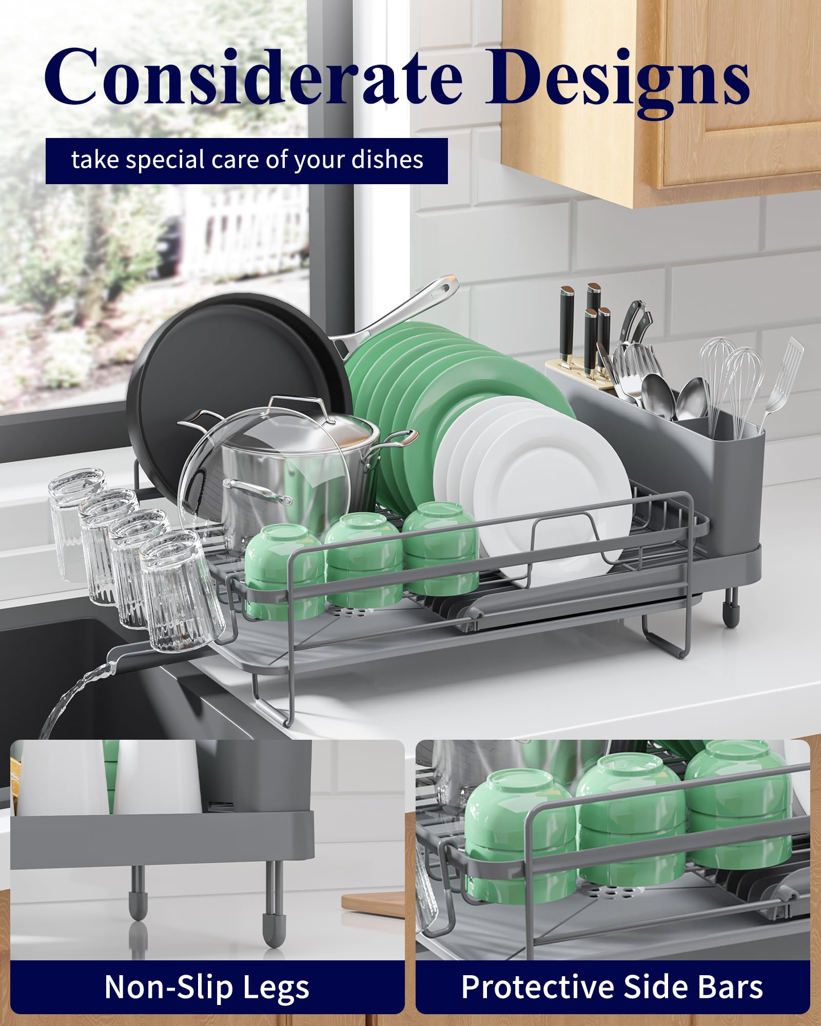 Kitsure porta-tazas-incorporado para secar naturalmente las tazas