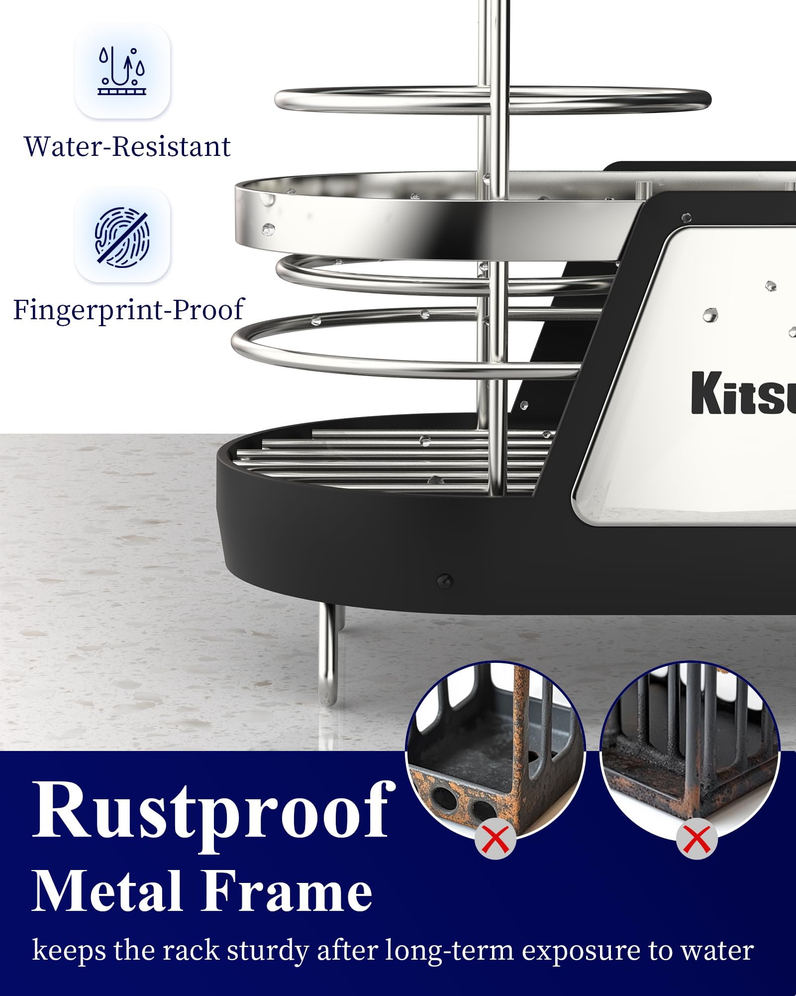 Kitsure soporte removible para cepillos facilita la limpieza.