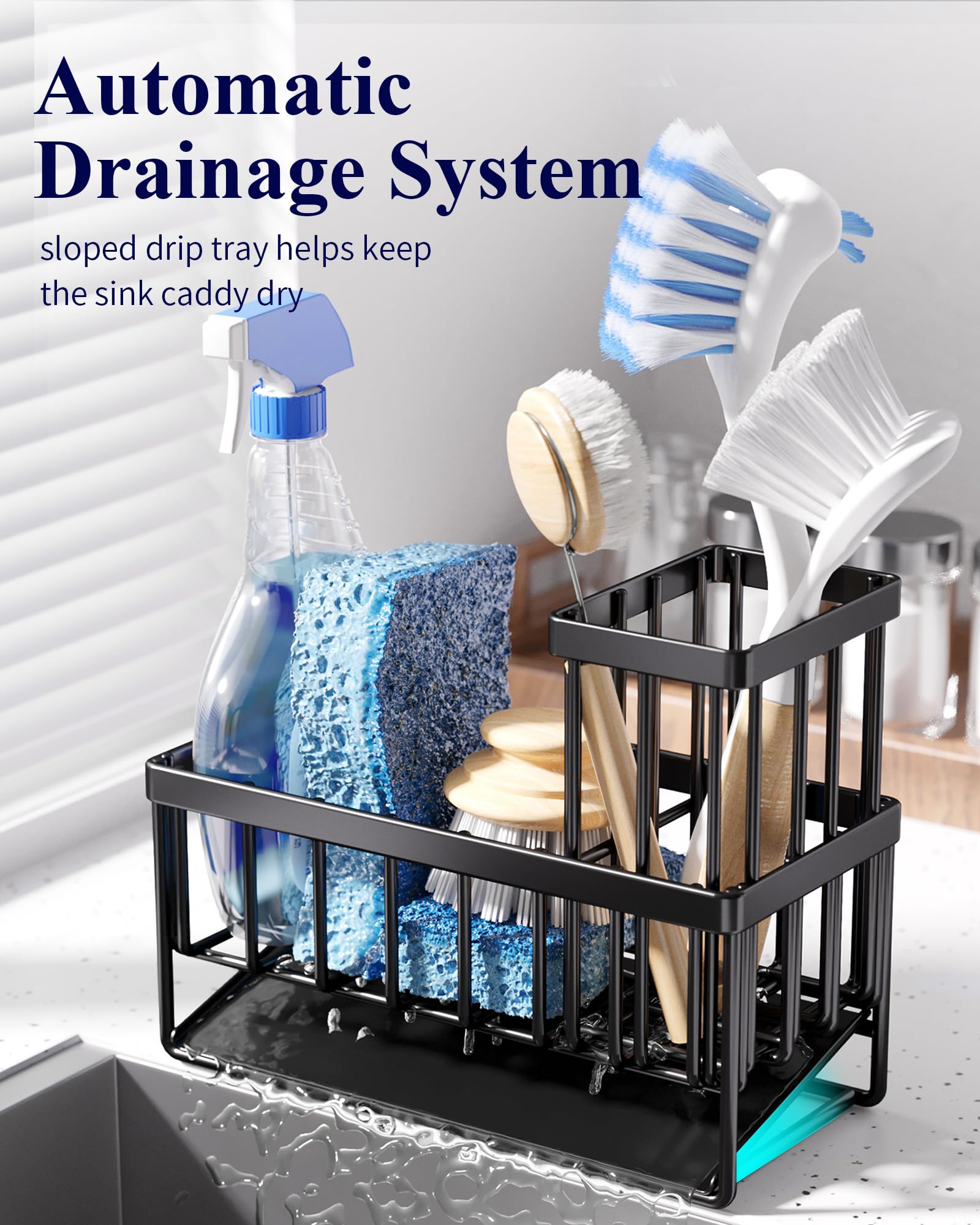 Kitsure sistema de drenaje automático facilita el desagüe de agua en la bandeja.