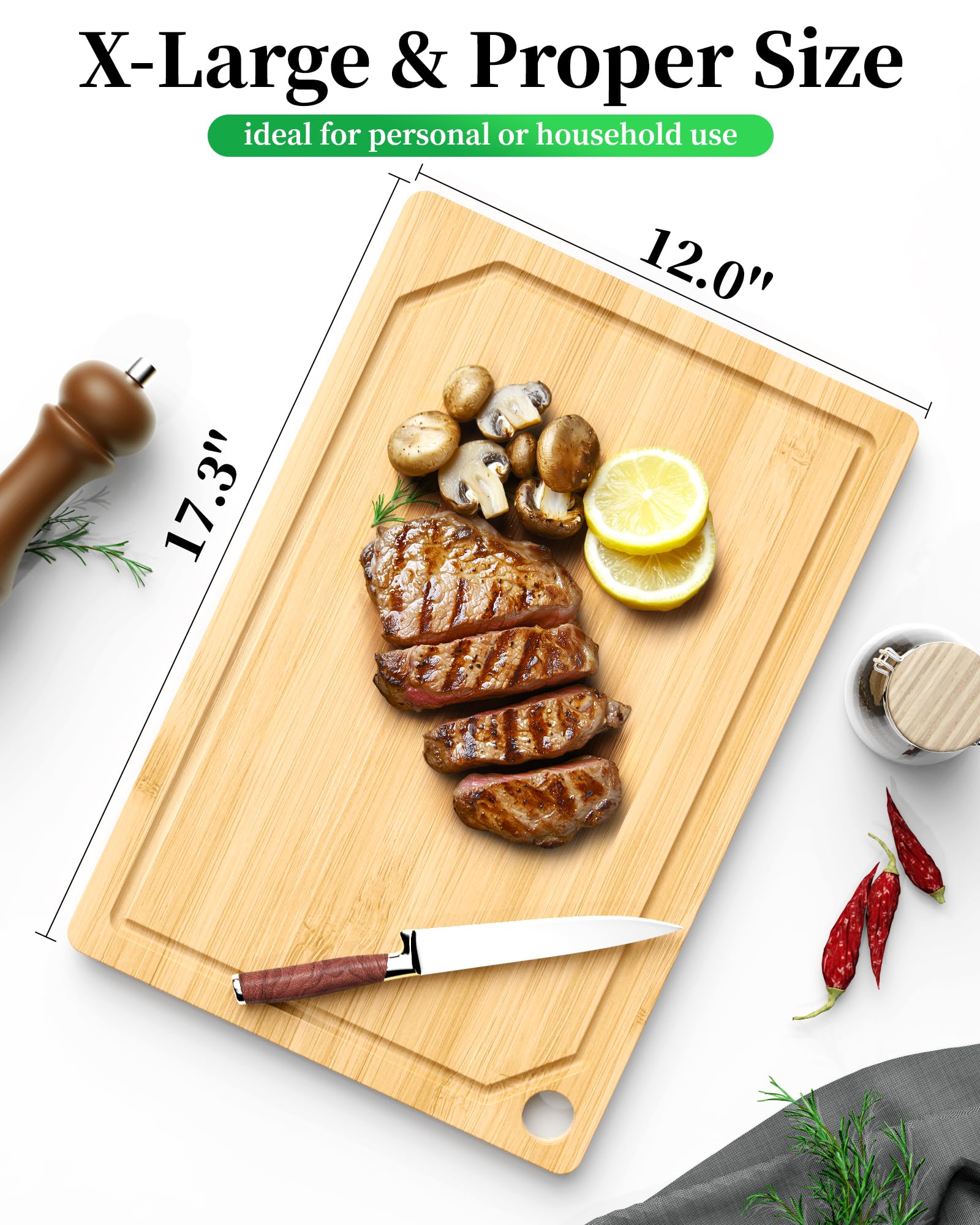 Kitsure tabla 11x7 bambú, perfecta para rebanar frutas y verduras pequeñas