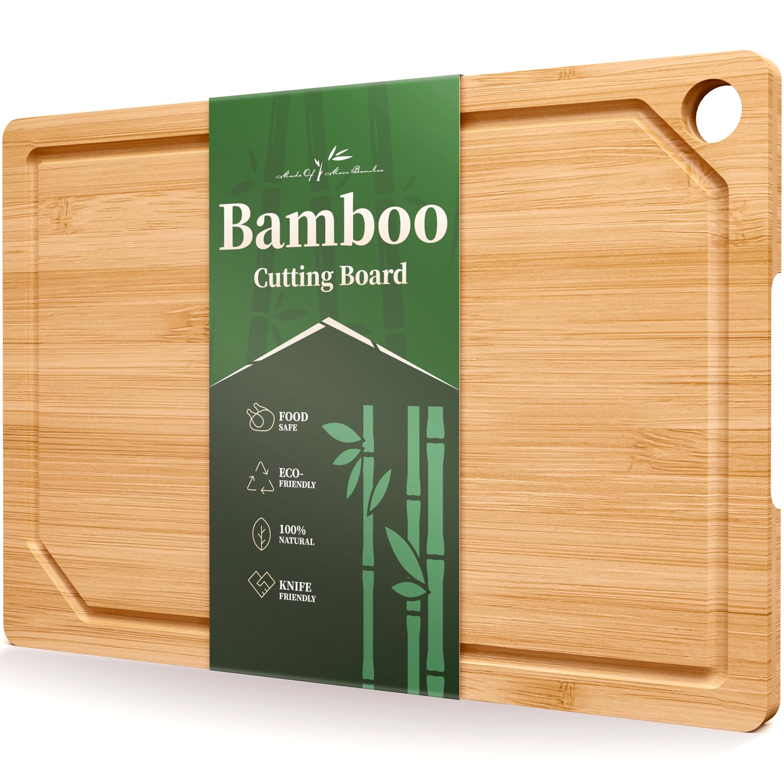 Kitsure tabla de corte bambú 15x10, ideal para uso diario y comidas rápidas