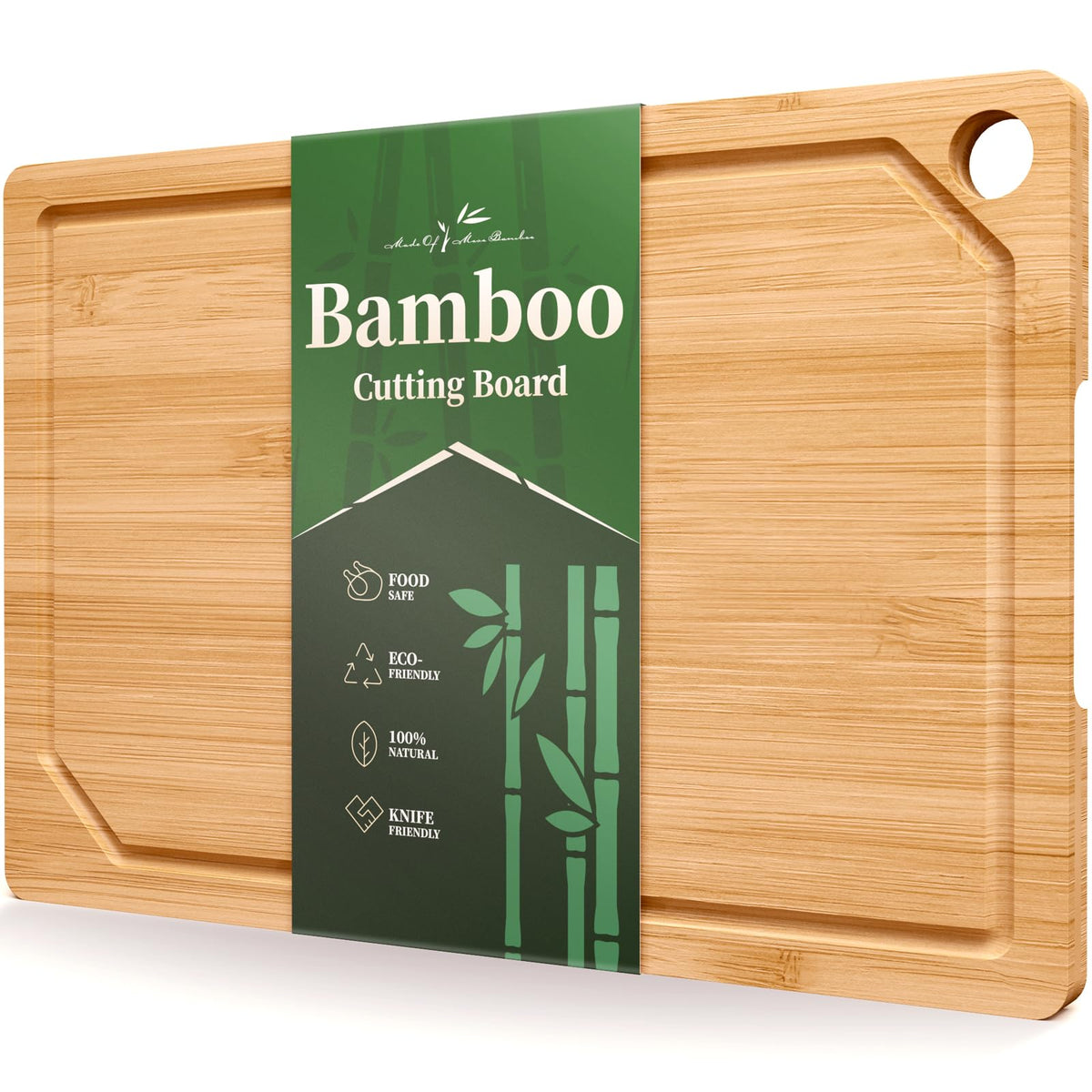 Kitsure tabla de corte bambú 15x10, ideal para uso diario y comidas rápidas