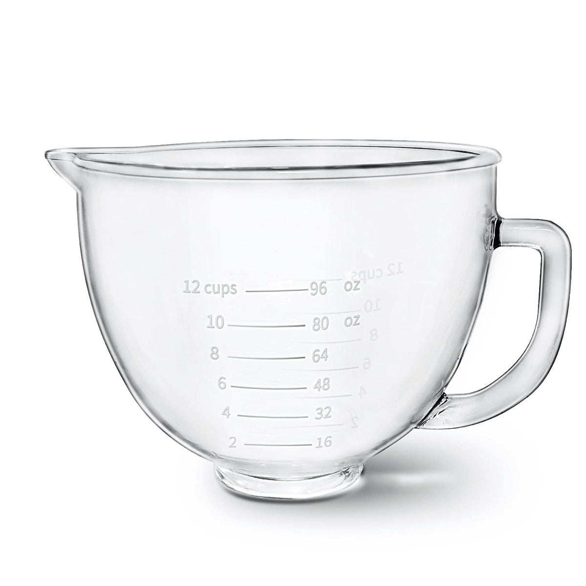 Kitwanda tazón de cristal para KitchenAid, observación clara de la mezcla.
