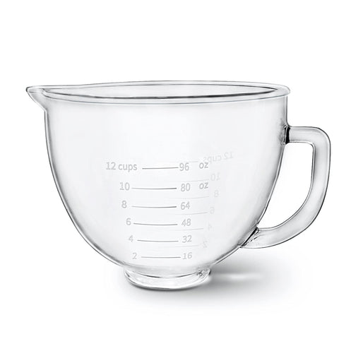 Kitwanda tazón de cristal para KitchenAid, observación clara de la mezcla.