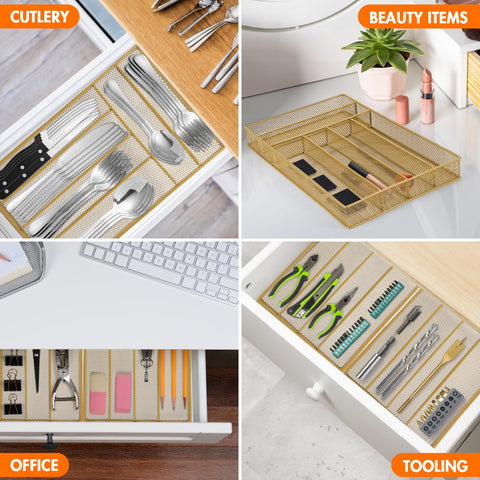 Kitware: organizador dorado para hogar, dormitorio o salon.