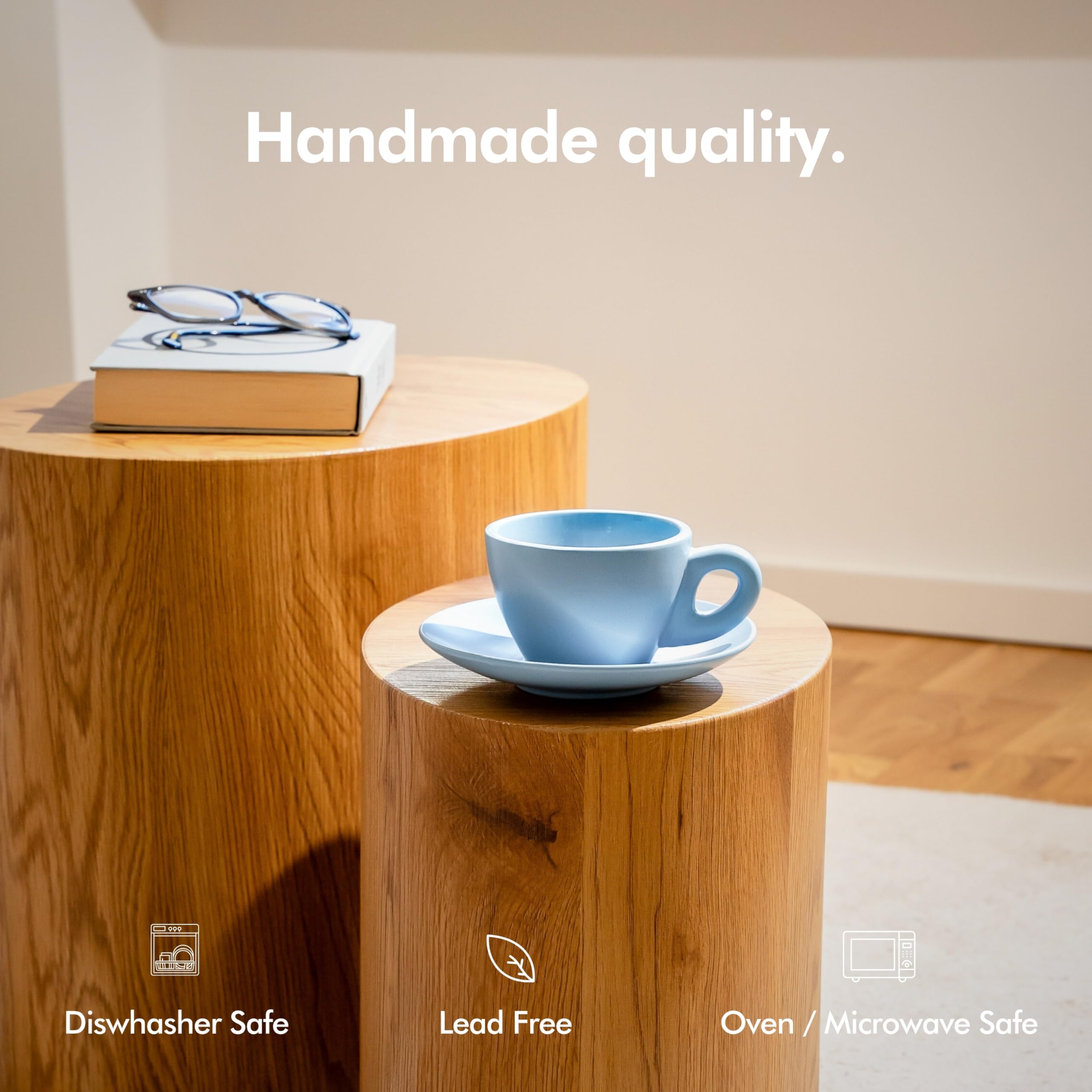 KIVY arte latte verde: tazas únicas con esmaltado resistente