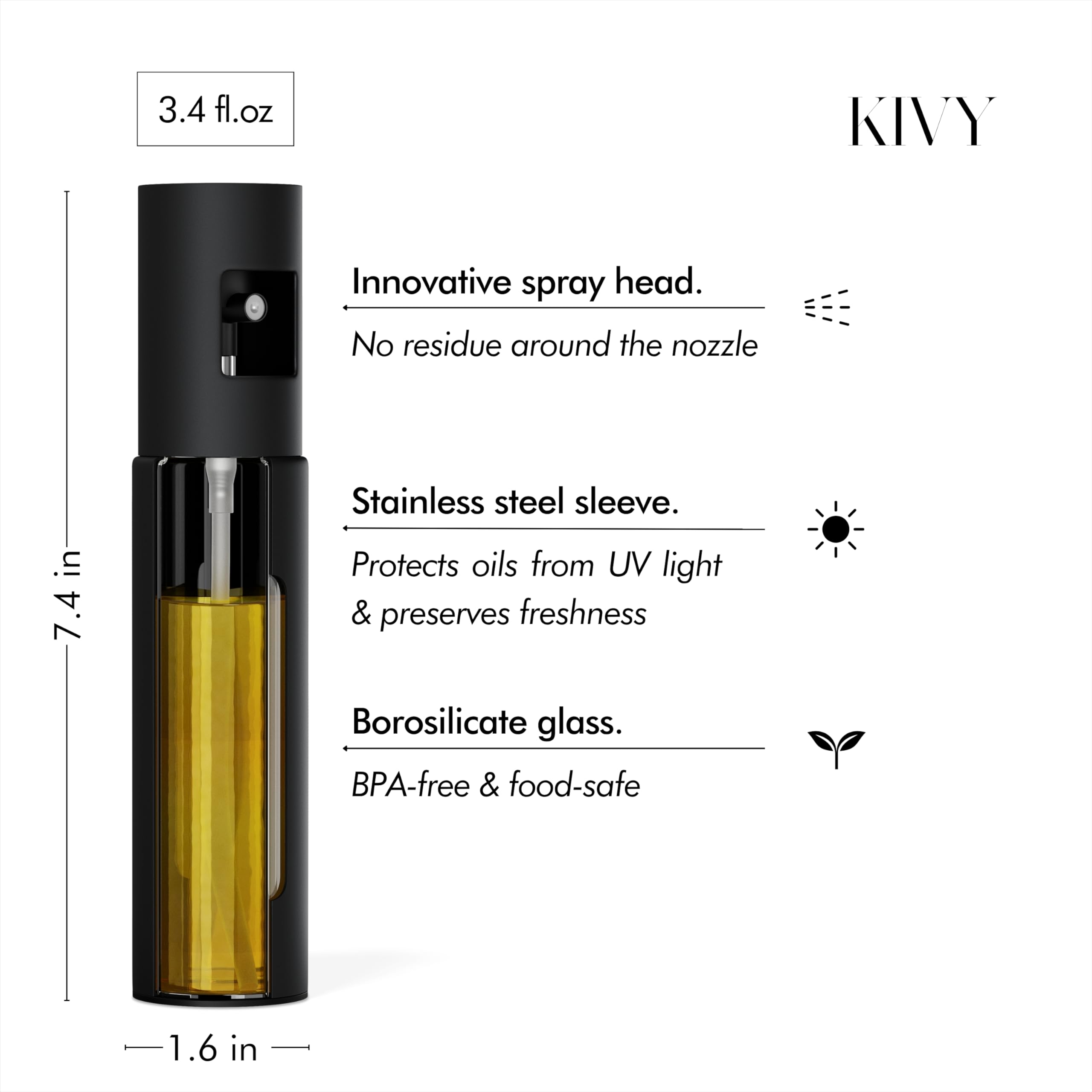 KIVY interior de vidrio seguro para alimentos y libre de BPA