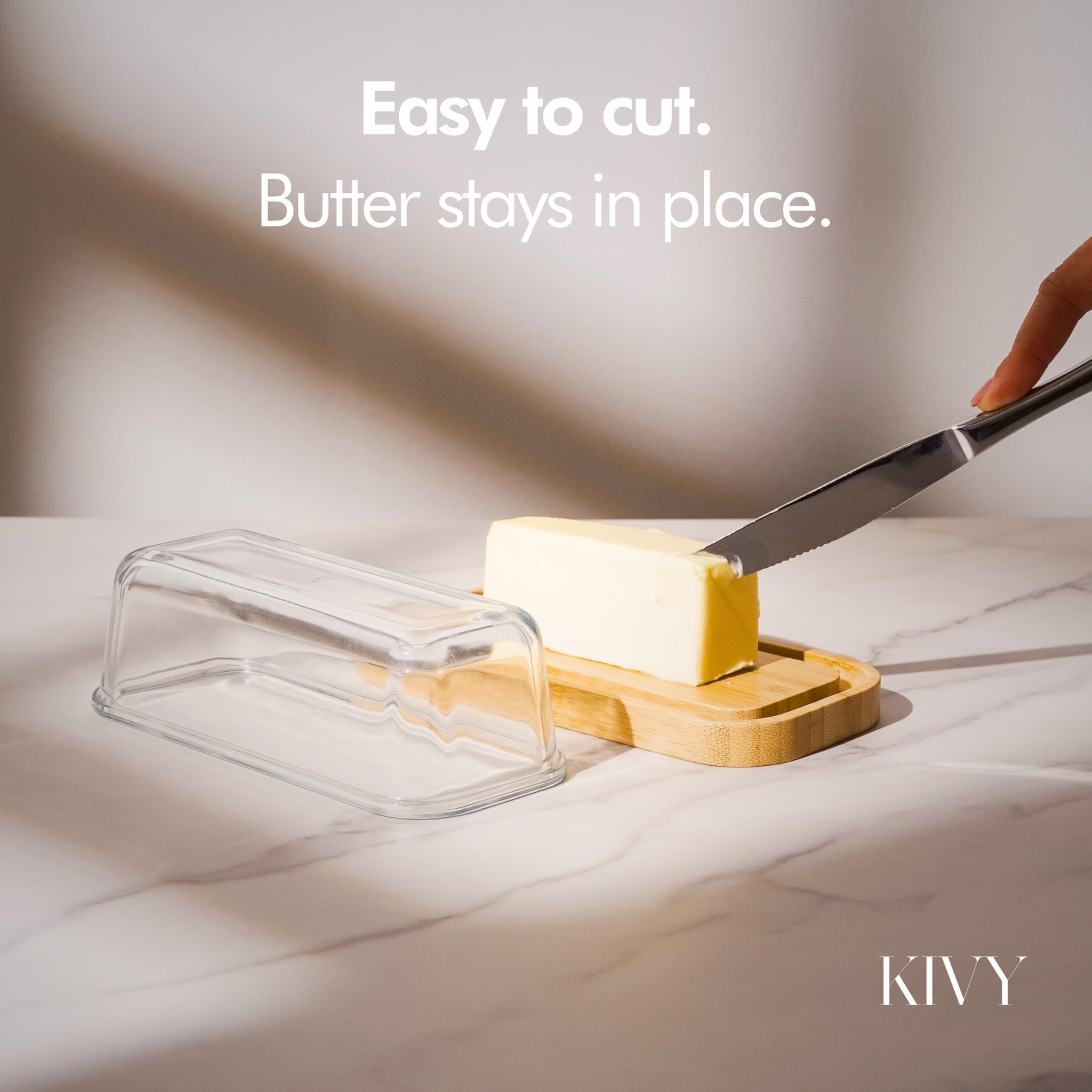KIVY mantequera en encimera, base estable para cortar mantequilla.