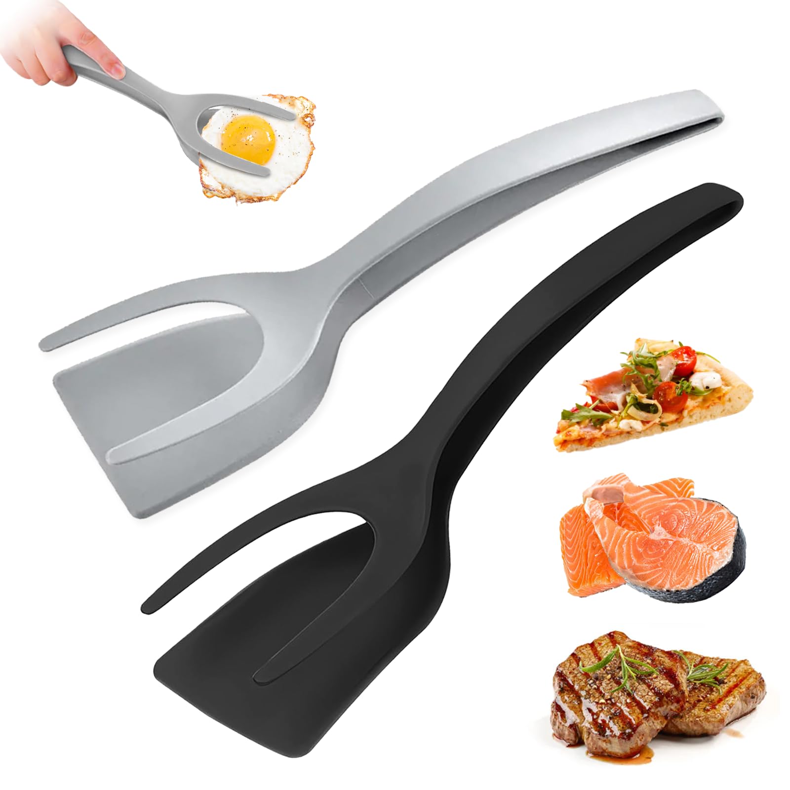 KJG espátula voltea-huevos 2 en 1 facilita girar huevos sin romper la yema.