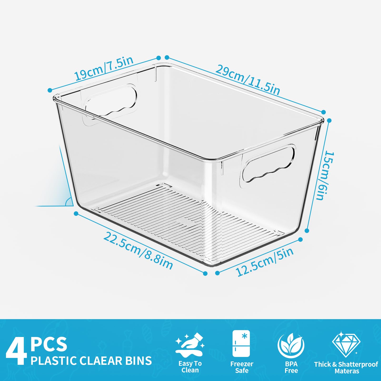 KJIXYUNG contenedores para frigorífico transparentes, almacenamiento higiénico y fácil limpieza