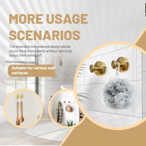 KJMAQI gancho ventosa dorado, diseño elegante en espejo