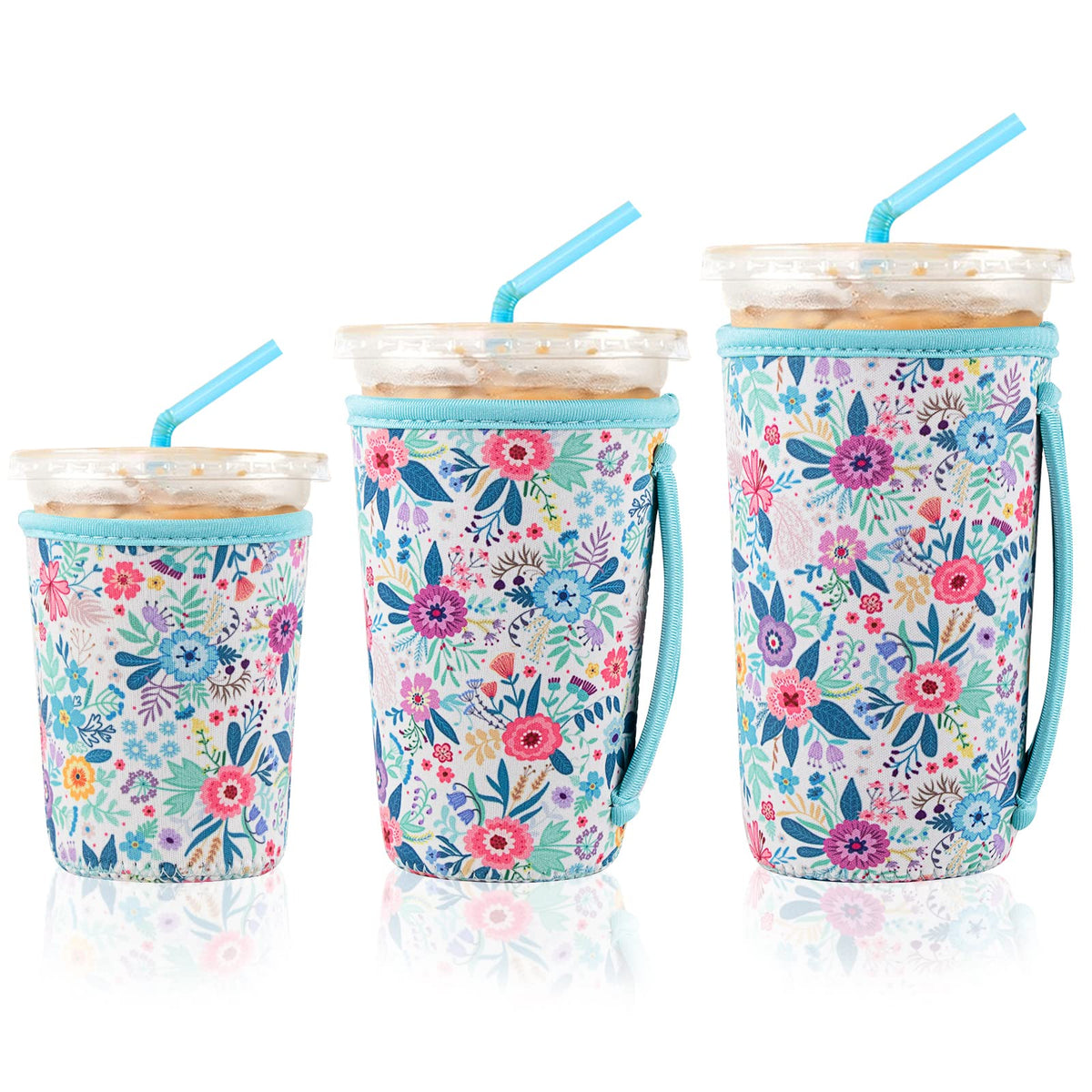 Fundas KJQJLY de neopreno para bebidas frías, pack triple, reduce condensación.