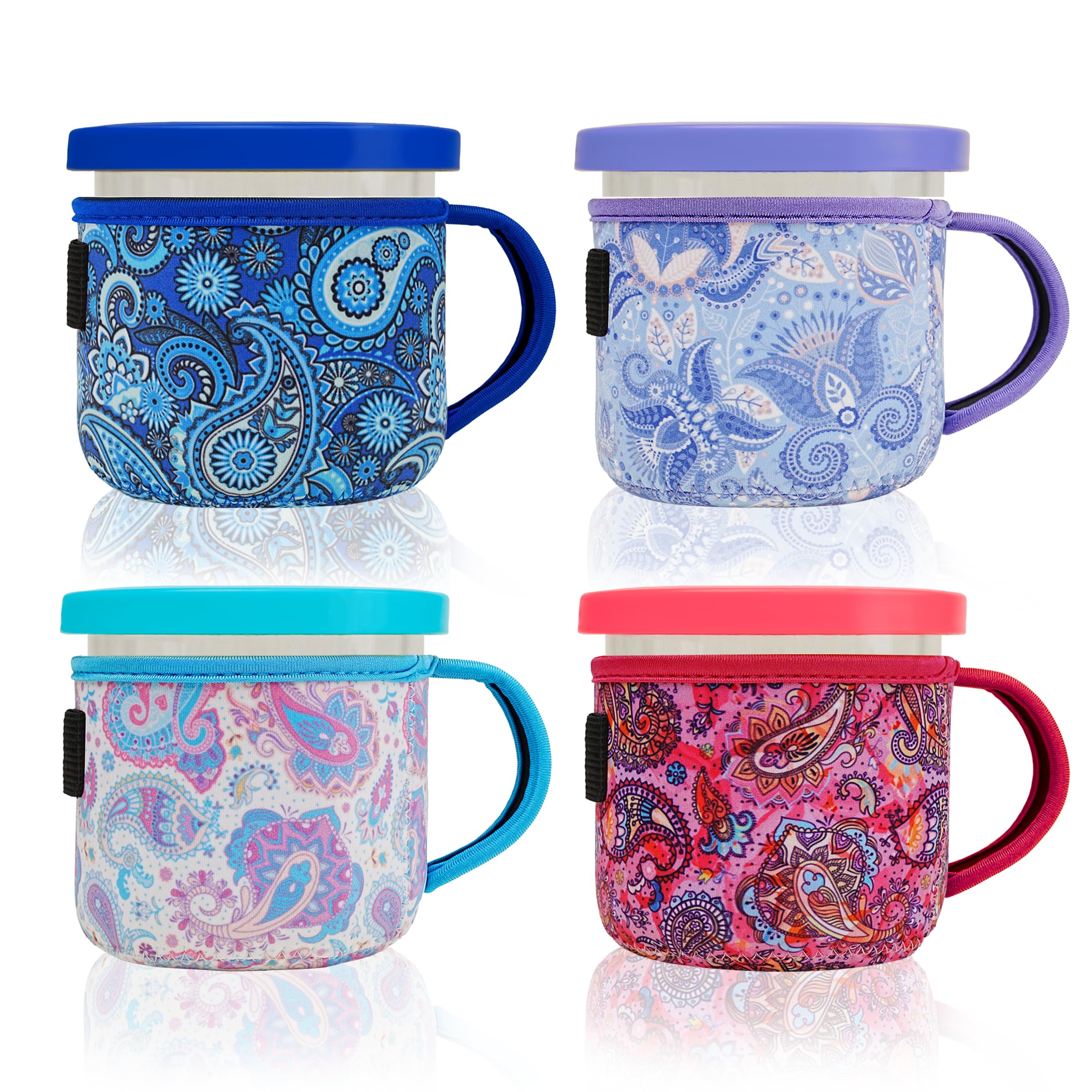 KJQJLY manga de neopreno con diseño Paisley para helado, ayuda a conservar la temperatura
