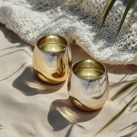 Vaso ideal para picnic con estilo, dorado sin tallo de K&K Home.