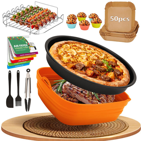 K KERNOWO set de accesorios para freidora de aire, 14 piezas, ideal para cocinar variado.