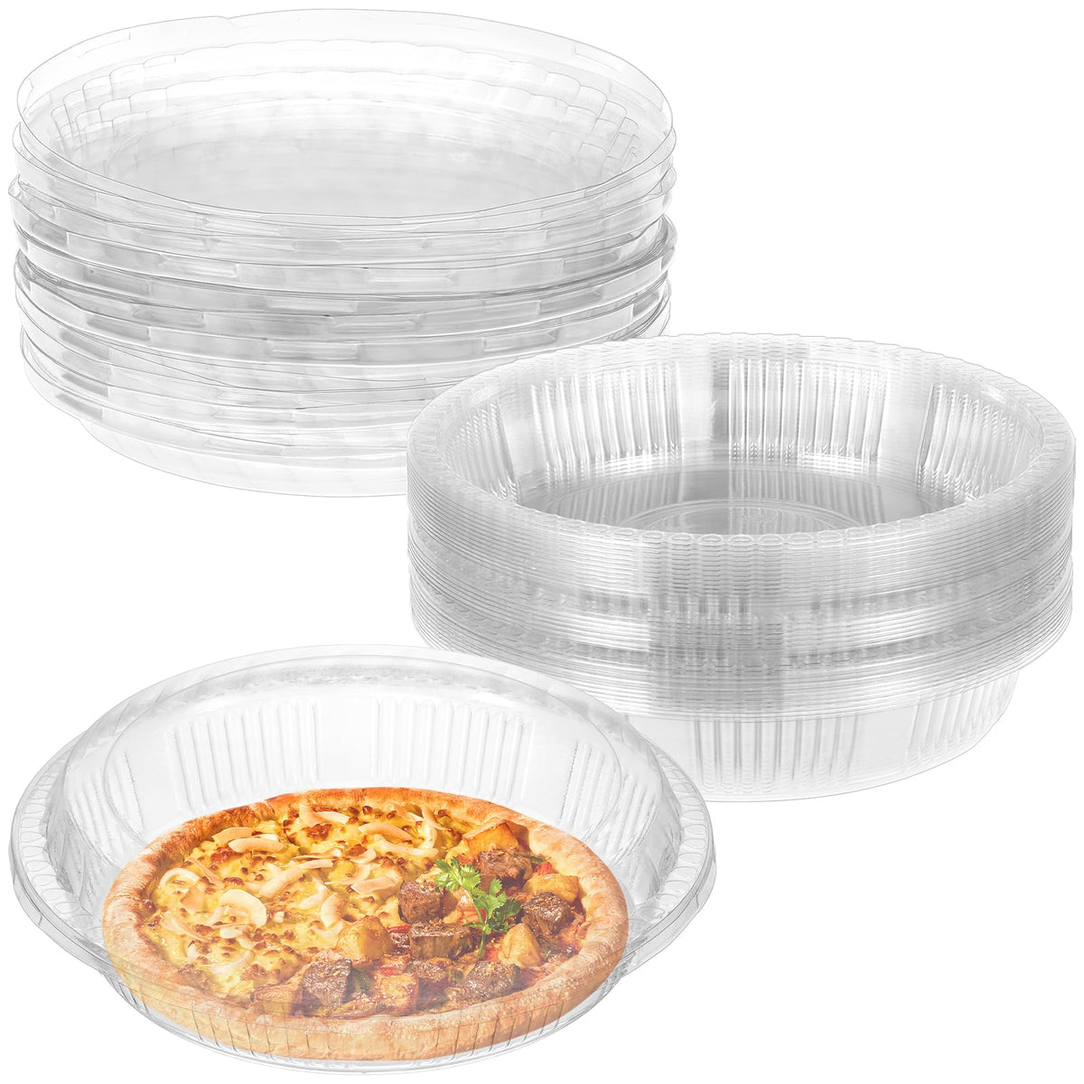 KKONHII contenedor pie 9,5 pulgadas claro con tapa, ideal para exhibir pasteles