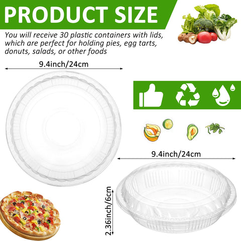 KKONHII contenedor pizza y pasteles 9,5 pulgadas claro con tapa