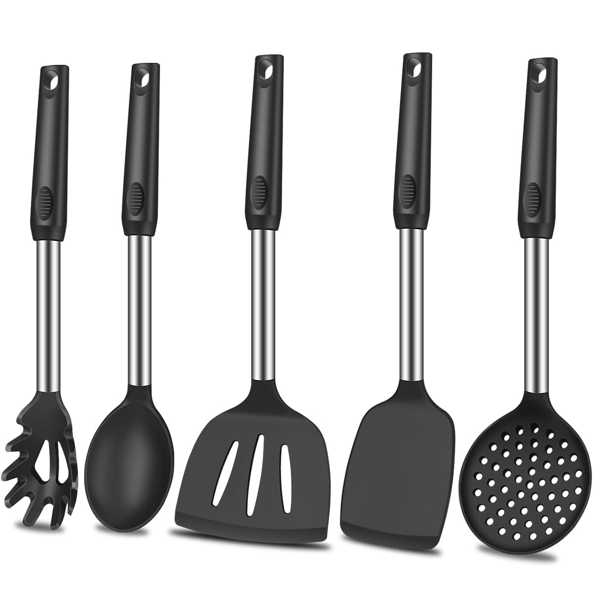 KLAQQED espátulas de silicona de 5 piezas para cocinar sin pegar