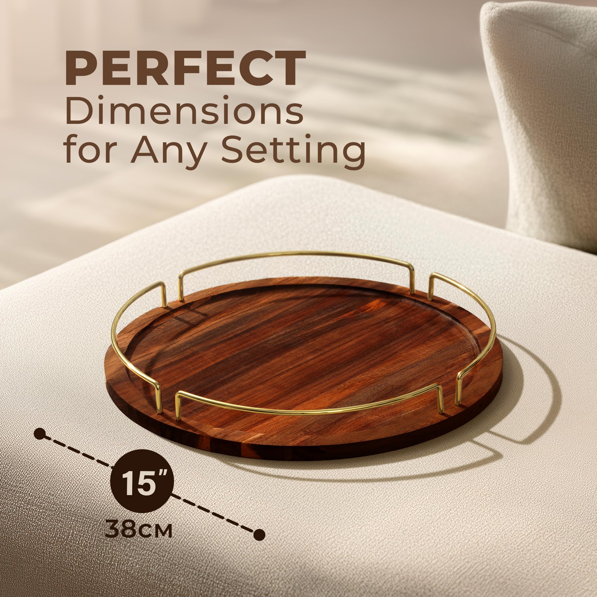Decoración de mesa y servicio: bandeja Klavio de acacia