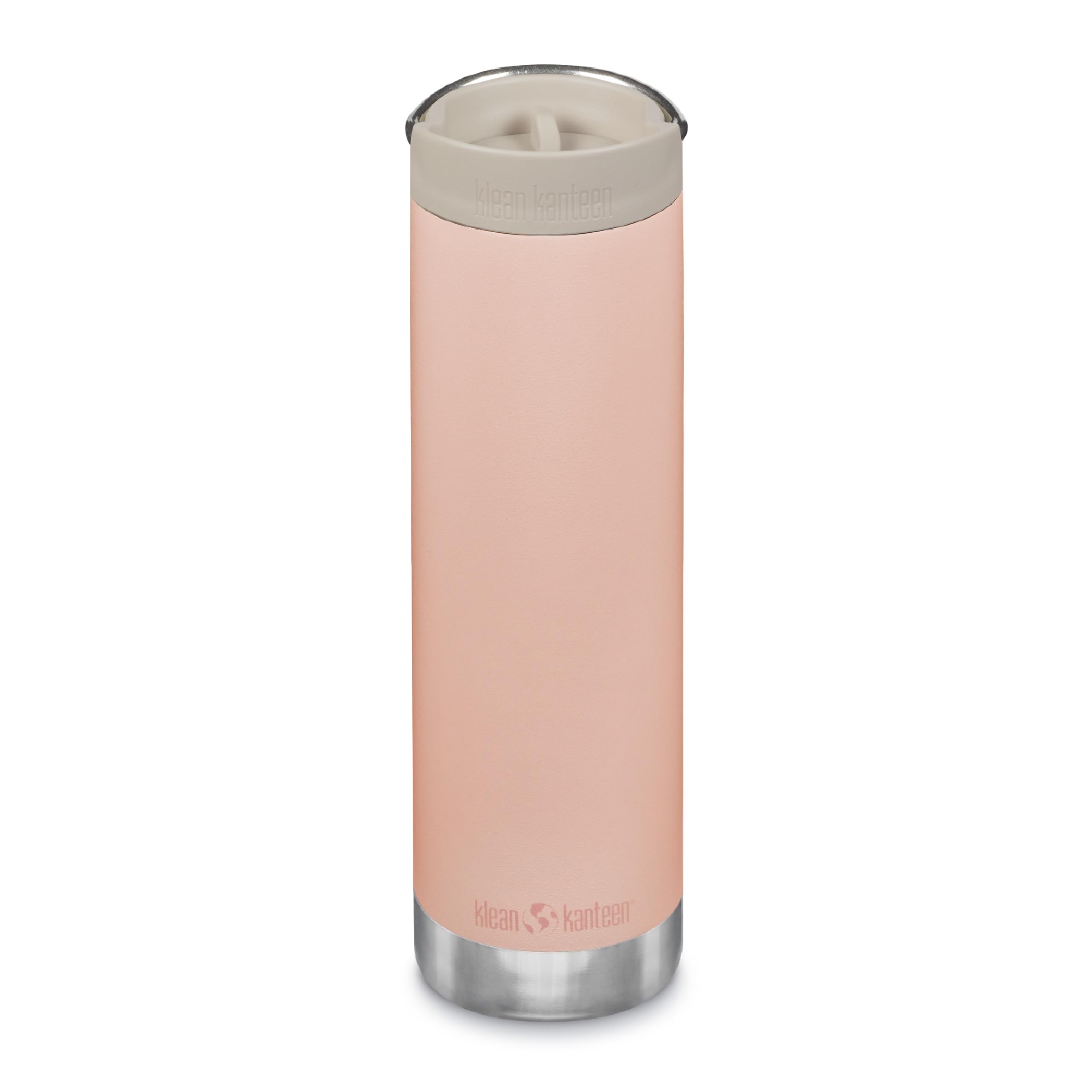 Klean Kanteen 20oz TKWide con Café Cap Peach Parfait, ideal para café caliente durante horas