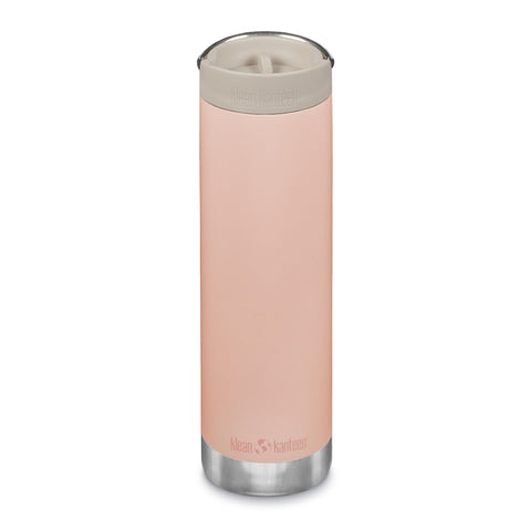 Klean Kanteen 20oz TKWide con Café Cap Peach Parfait, ideal para café caliente durante horas