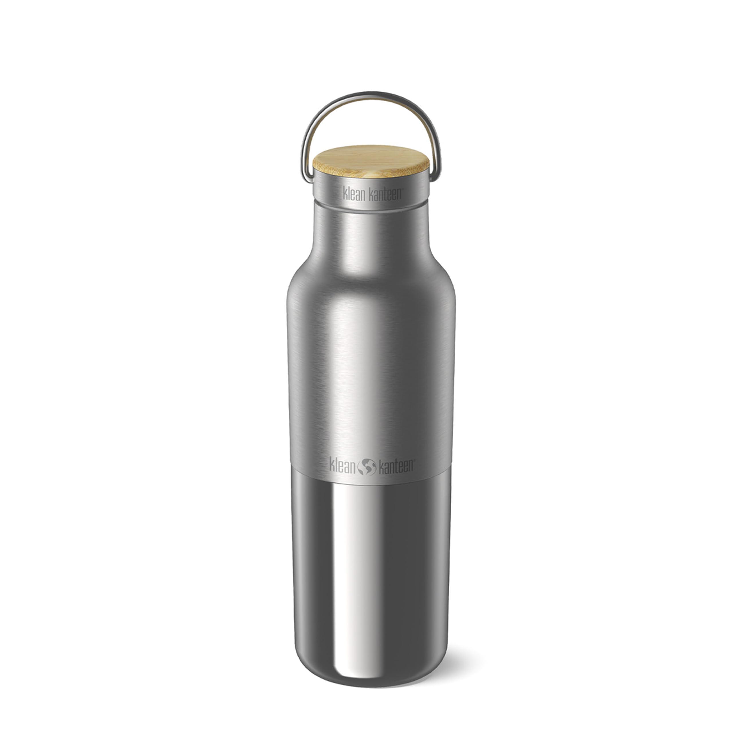 Botella Klean Kanteen Rise Reflect con tapa de bambú para hidratarse durante el día