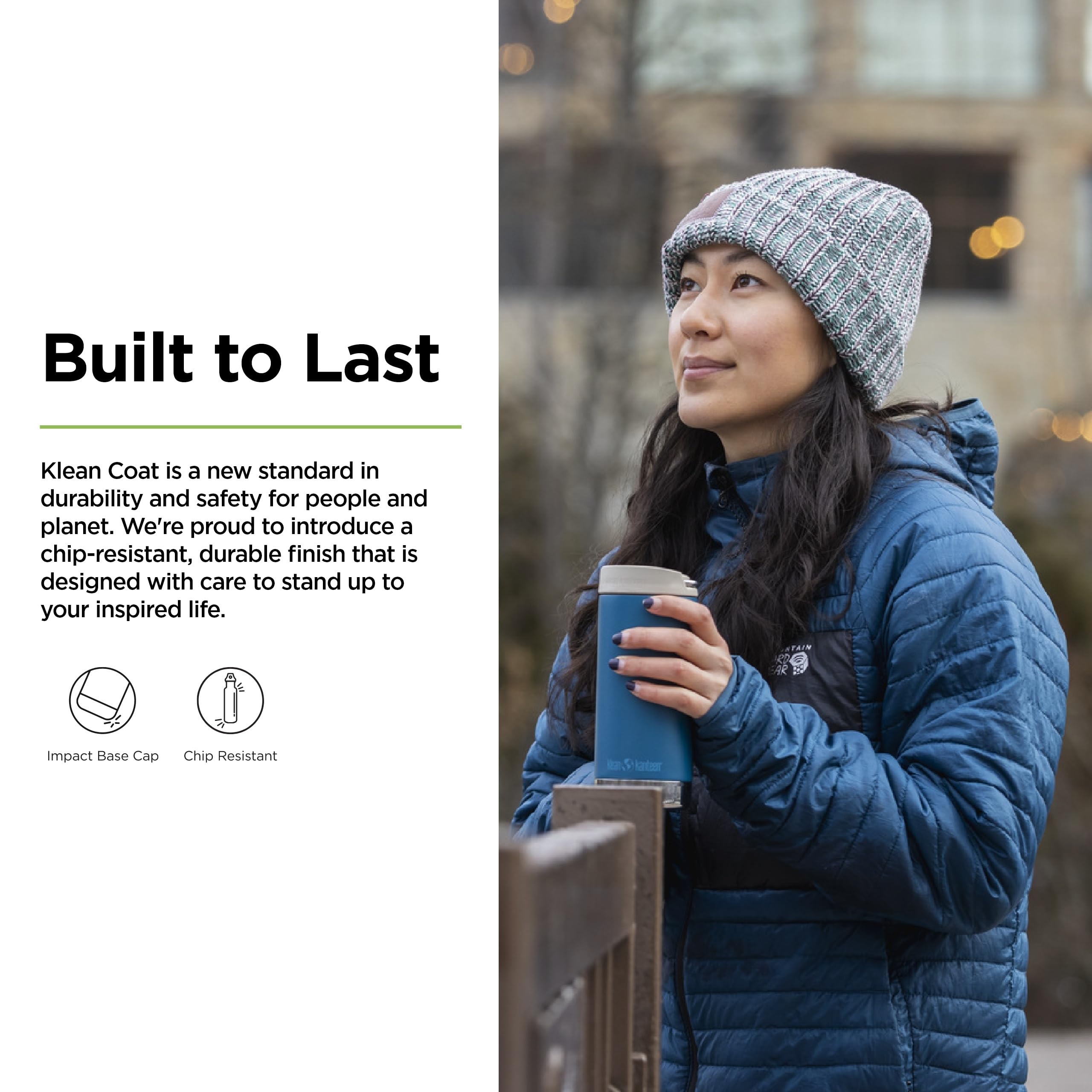 Klean Kanteen TKWide con aislamiento climáticamente estable mantiene bebidas calientes y frías.