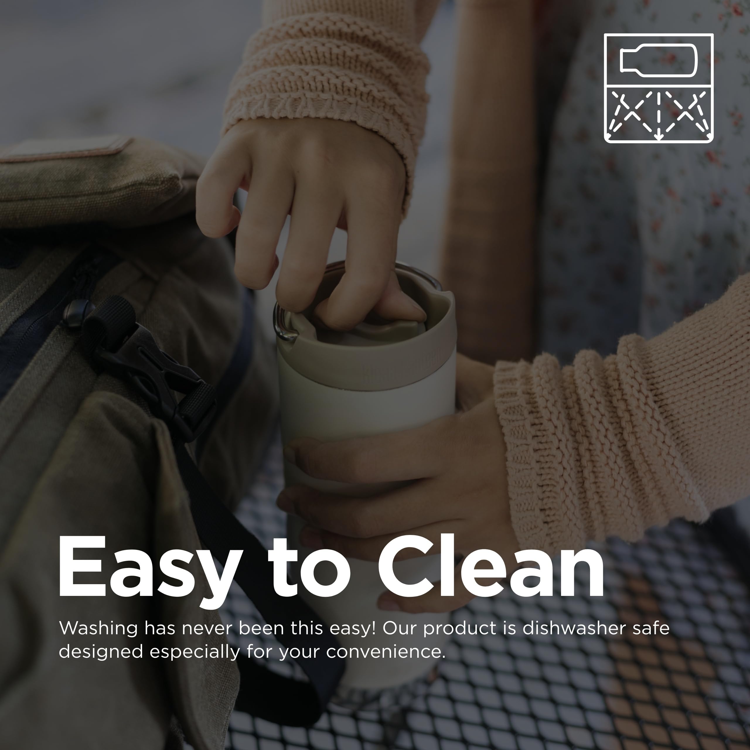 Klean Kanteen TKWide Café Cap: acabado taupe elegante para estilo urbano.