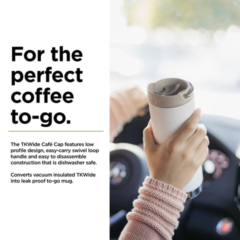 Klean Kanteen TKWide Café Cap: asa giratoria para transportar con comodidad.