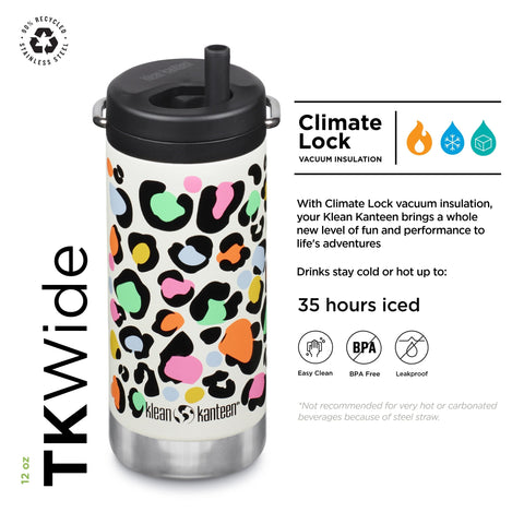 Cuerpo de acero inoxidable de Klean Kanteen TKWide, duradero y fácil de limpiar.