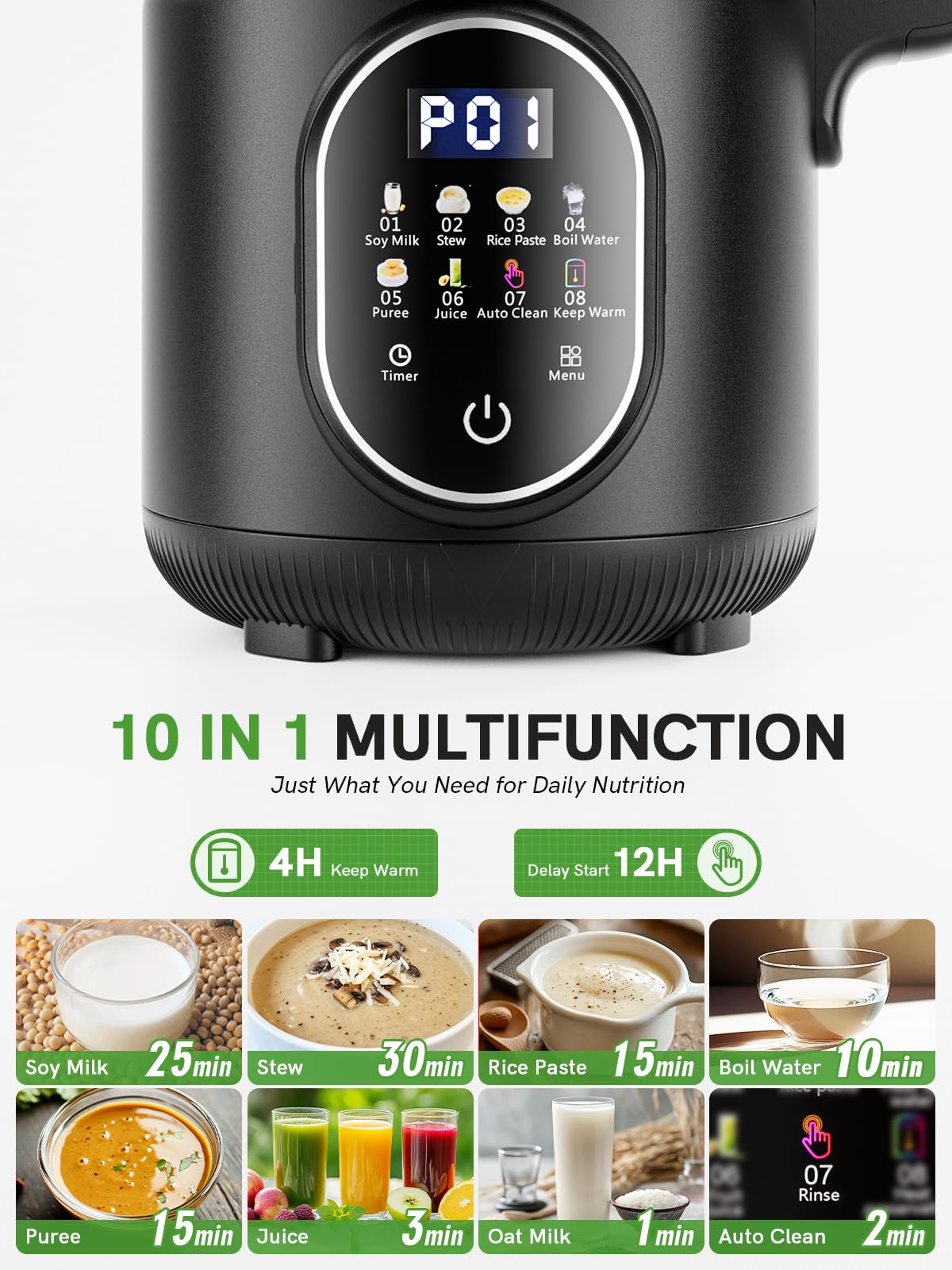 KLEANMAX funciones 10 en 1 para leche vegetal y licuados