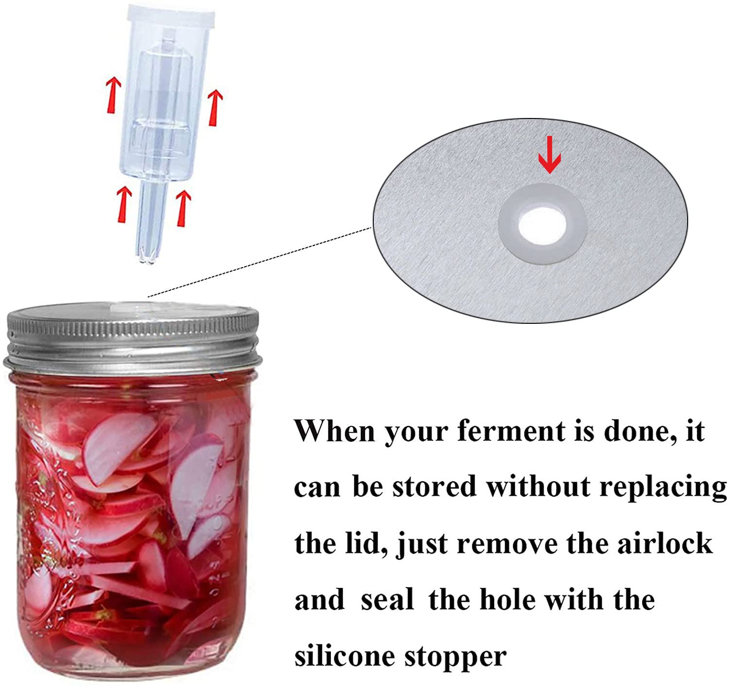 Klemon tapas boca ancha compatibles con tarros 4oz a 64oz