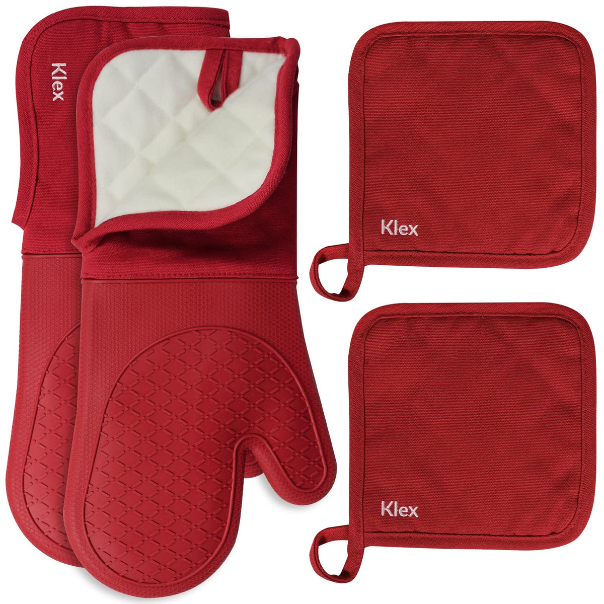 Guantes de horno Klex ultralargos protegen las manos ante altas temperaturas.