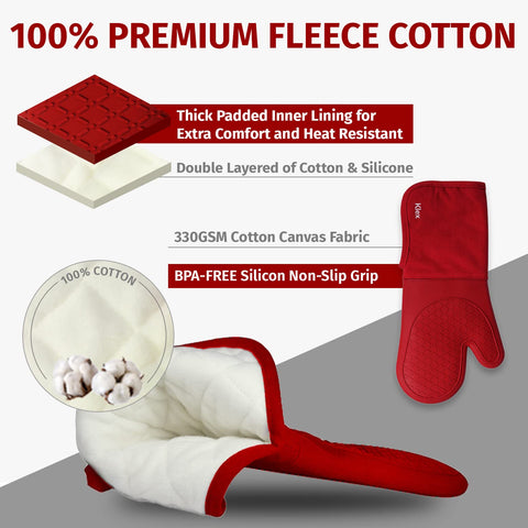 Guantes de silicona Klex con agarre antideslizante para manipular ollas calientes.