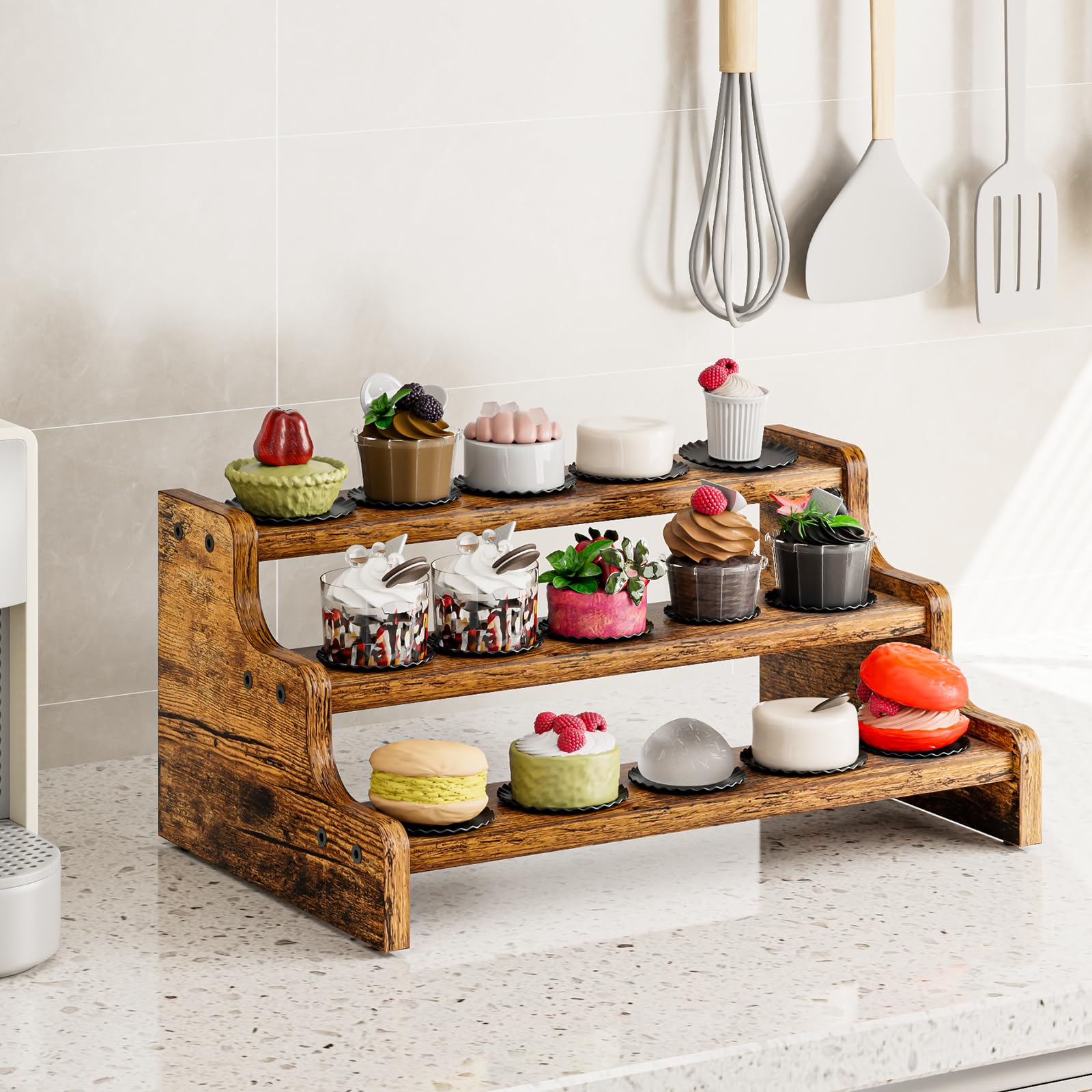 KLM estante compacto para cocina, ideal espacio en encimera.
