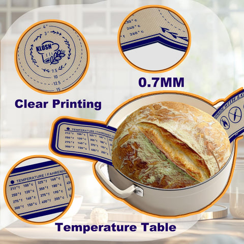 KLOSN resistencia al calor 500°F garantiza horneado uniforme.