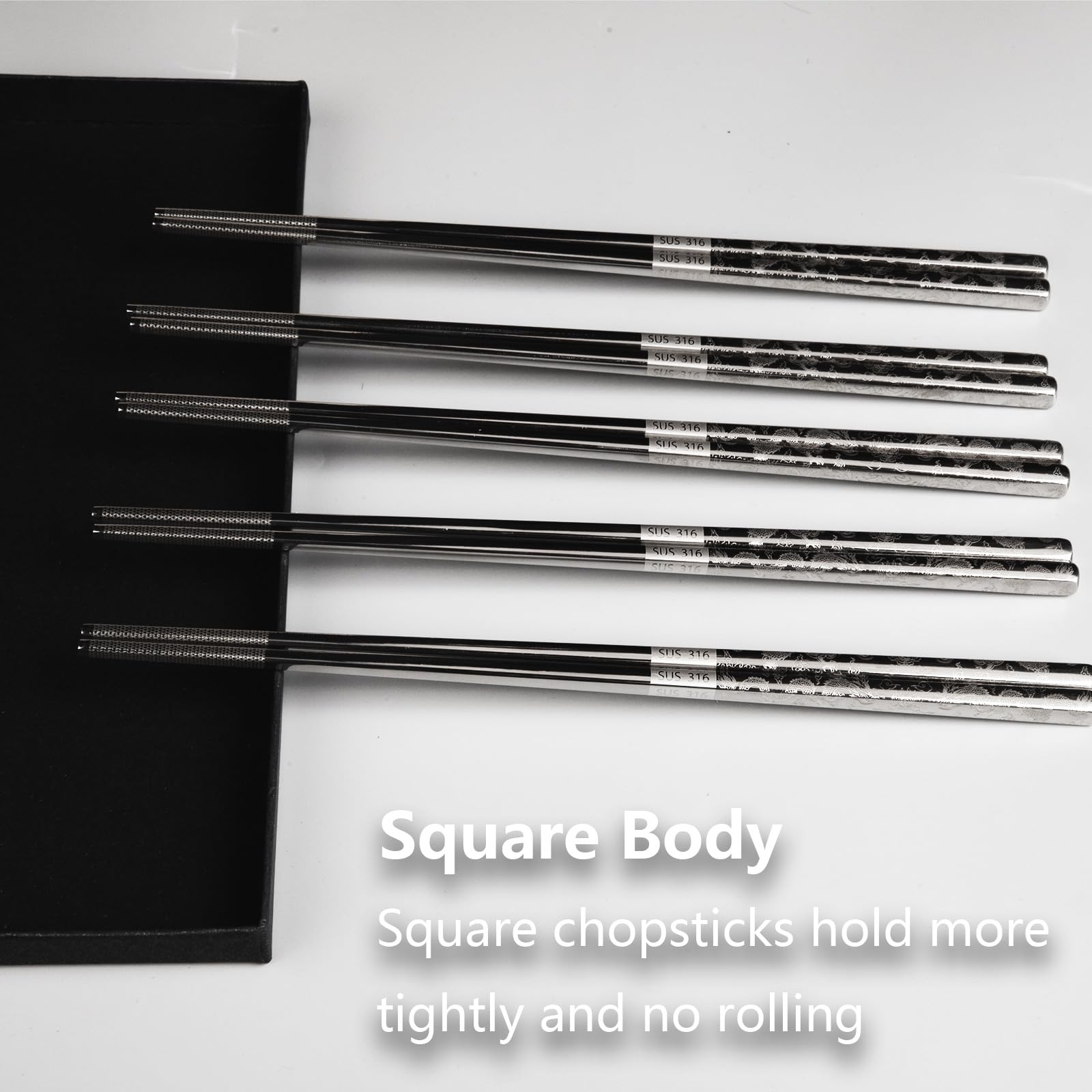 Kloveright palillos con puntas texturizadas para sujetar fideos y tofu con seguridad.