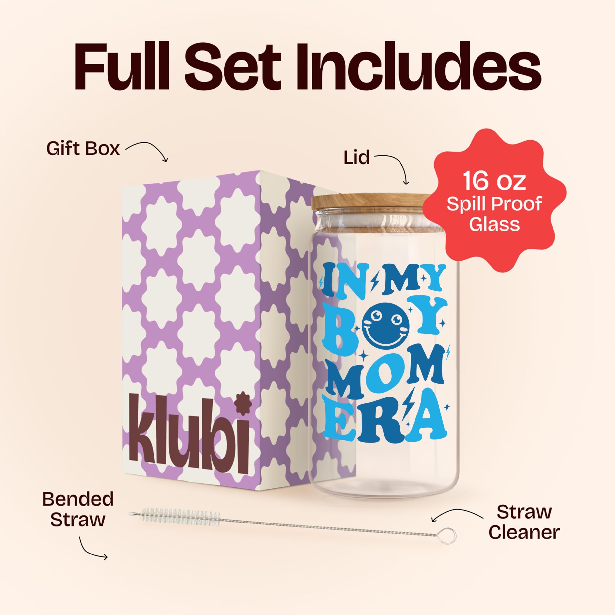KLUBI pajilla de vidrio reutilizable para bebidas frías y calientes