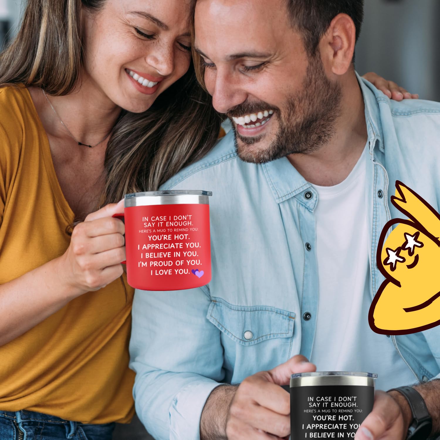 Taza KLUBI con frase no digo suficiente, regalo romántico.