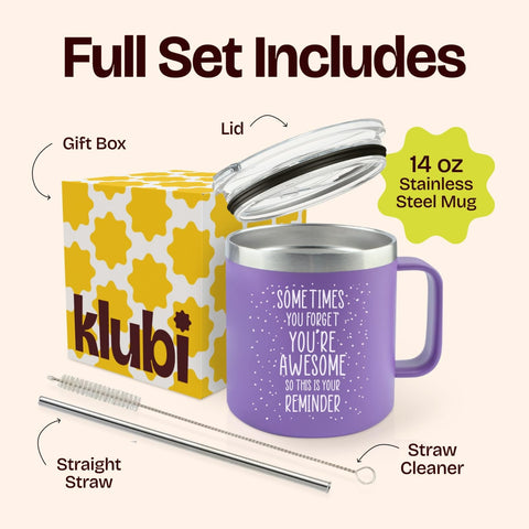 Tapa con pajilla de la taza KLUBI morada